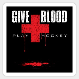 Give Blood Play Hockey Sticker